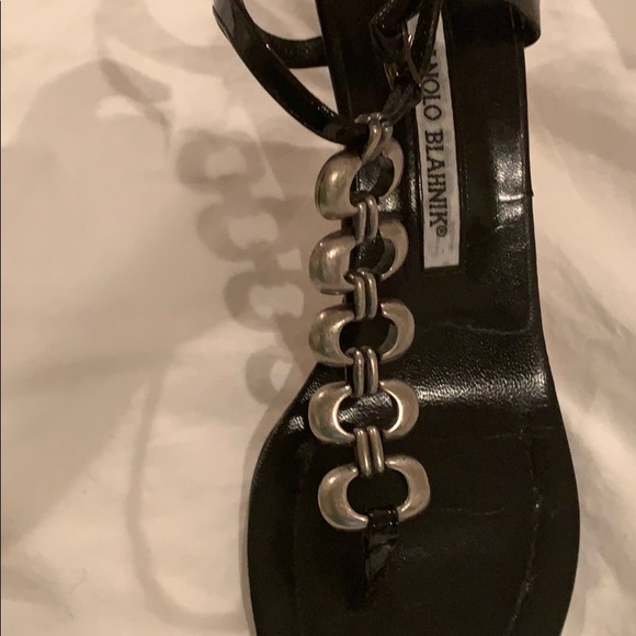 Manolo Blahnik black heeled sandals. Size 7.5. - Picture 4 of 4